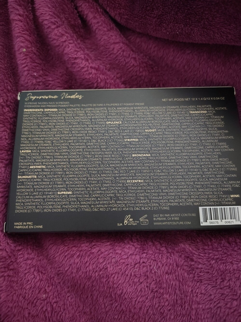 Supreme Nudes Artist Couture Eyeshadow Palette - 12 Pan Palette - Picture 3 of 9